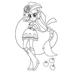 Coloriage Applejack posant avec chapeau et longue tresse