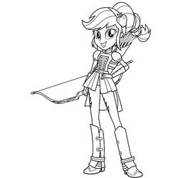 Coloriage Applejack tenant un arc