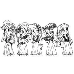 Coloriage Equestria Girls en tenue hawaïenne