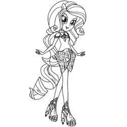 Coloriage Rarity debout dans une tenue stylée