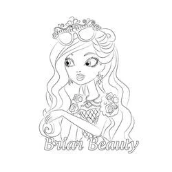Coloriage Briar Beauty avec tiare et lunettes de soleil