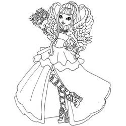 Coloriage C.A. Cupid dans sa robe de bal