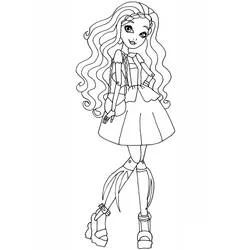 Coloriage Cedar Wood posant avec des cheveux ondulés
