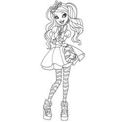 Coloriage Kitty Cheshire posant avec son sac en forme de chat