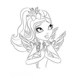 Coloriage Ever After High fée aux ailes et longs cheveux