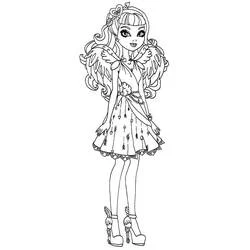 Coloriage Ever After High fille avec des ailes et des bottines à talons