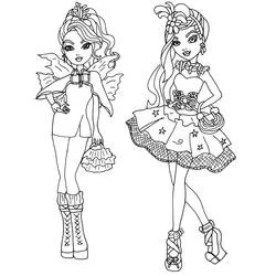 Coloriage Filles de Ever After High en tenues fantastiques
