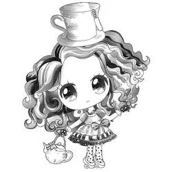 Coloriage Ever After High fillette au chapeau tasse à thé