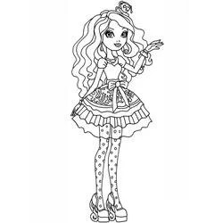 Coloriage Madeline Hatter en robe de thé