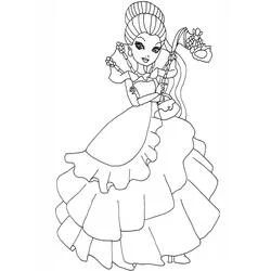 Coloriage Ever After High avec une robe à volants