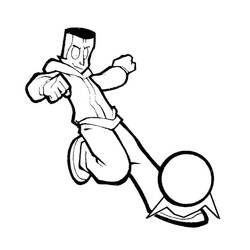 Coloriage Foot 2 Rue joueur frappant le ballon