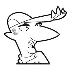 Coloriage Requin avec casquette et grand sourire dentu