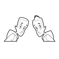 Coloriage TekNo deux personnages face à face