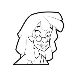Coloriage Gabriel avec lunettes rondes et longs cheveux