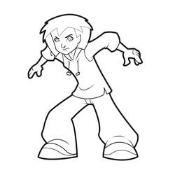 Coloriage Tag dans une pose dynamique de Foot 2 Rue