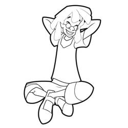 Coloriage Personnage Foot 2 Rue assis en tailleur