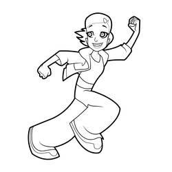 Coloriage Samira célébrant un but