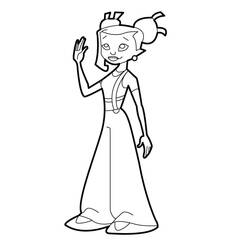 Coloriage Eloïse qui fait signe de la main