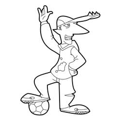 Coloriage Foot 2 Rue personnage avec un ballon