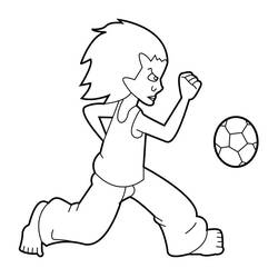 Coloriage Foot 2 Rue garçon courant après un ballon