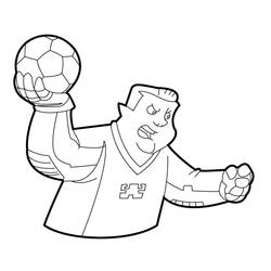 Coloriage Foot 2 Rue joueur brandissant un ballon