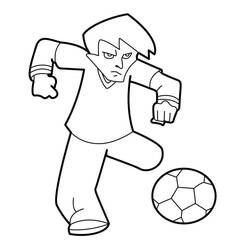 Coloriage Foot 2 Rue un joueur dribble le ballon