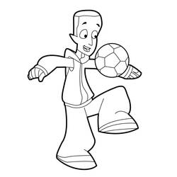 Coloriage Foot 2 Rue jonglant avec un ballon