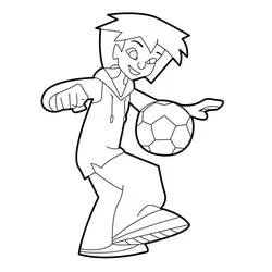Coloriage Foot 2 Rue garçon jonglant avec un ballon
