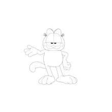 Coloriage Garfield debout la patte tendue
