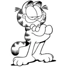 Coloriage Garfield debout les bras croisés