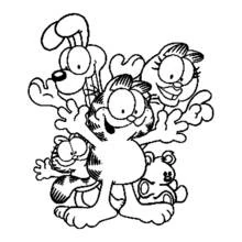 Coloriage Garfield entouré de ses amis