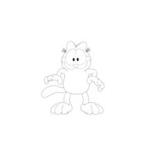 Coloriage Garfield debout les bras écartés