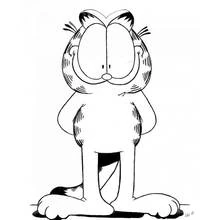 Coloriage Garfield debout avec un air perplexe