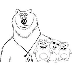 Coloriage Grizzy debout avec trois Lemmings Coloriage Grizzy debout avec trois Lemmings