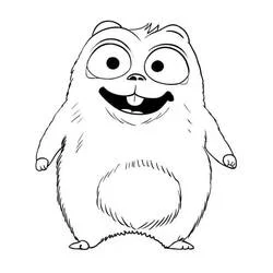 Coloriage Lemming souriant avec de grands yeux Coloriage Lemming souriant avec de grands yeux