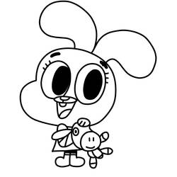 Coloriage Anaïs Watterson tenant son ours en peluche Coloriage Anaïs Watterson tenant son ours en peluche