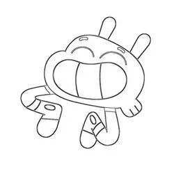 Coloriage Darwin riant avec un grand sourire Coloriage Darwin riant avec un grand sourire