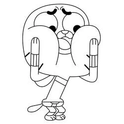 Coloriage Gumball paniqué les mains sur les joues Coloriage Gumball paniqué les mains sur les joues