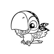 Coloriage Skully le perroquet pirate souriant