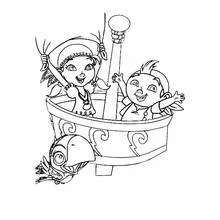Coloriage Jake et les pirates du pays imaginaire dans le nid de pie