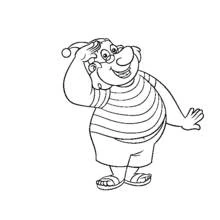 Coloriage Jake et les Pirates du Pays imaginaire personnage rondouillard qui salue