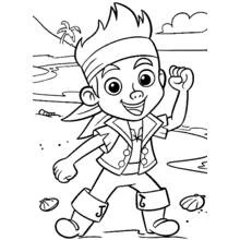 Coloriage Jake debout fièrement sur la plage