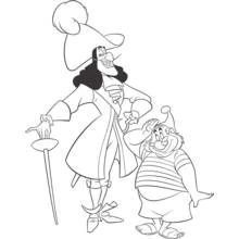 Coloriage Capitaine Crochet et Mouche debout ensemble