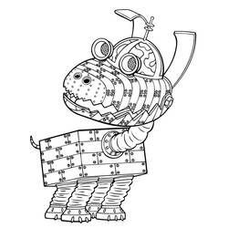 Coloriage Jimmy Neutron le chien robot Goddard