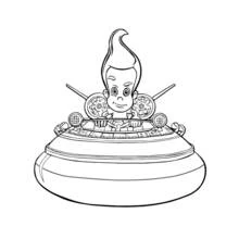 Coloriage Jimmy Neutron pilotant son véhicule volant