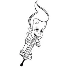 Coloriage Jimmy Neutron faisant du pogo