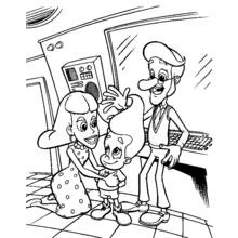 Coloriage Jimmy Neutron avec ses parents