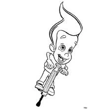 Coloriage Jimmy Neutron sur un pogo stick