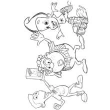 Coloriage Jimmy Neutron et ses amis en pleine action