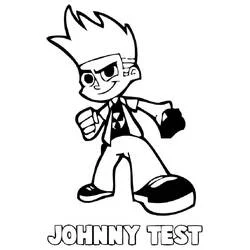 Coloriage Johnny Test dans une pose dynamique